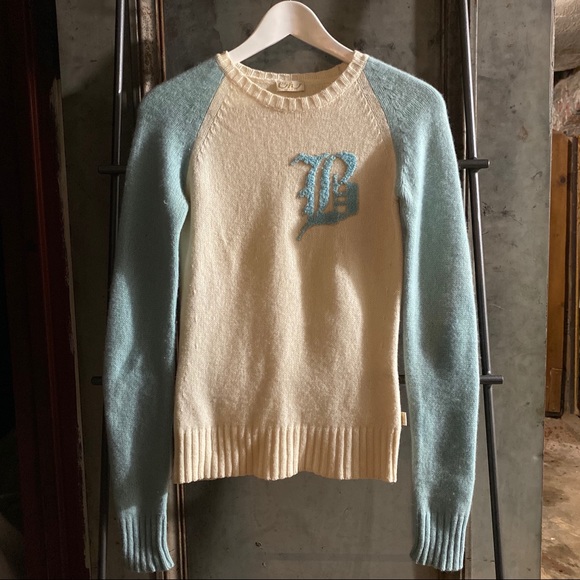 Byblos Blu Seafoam Beige Off White Crew Sweater - Picture 4 of 16
